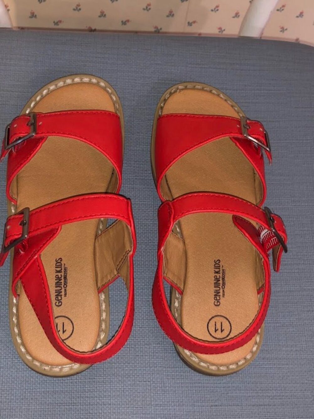 Little girls red sandals